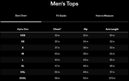 Men's Sizing Chart